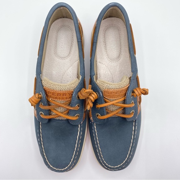 *NWOB* Sperry Top Sider Size 7.5 IVYFISH Blue Leather Shoes - Picture 3 of 10